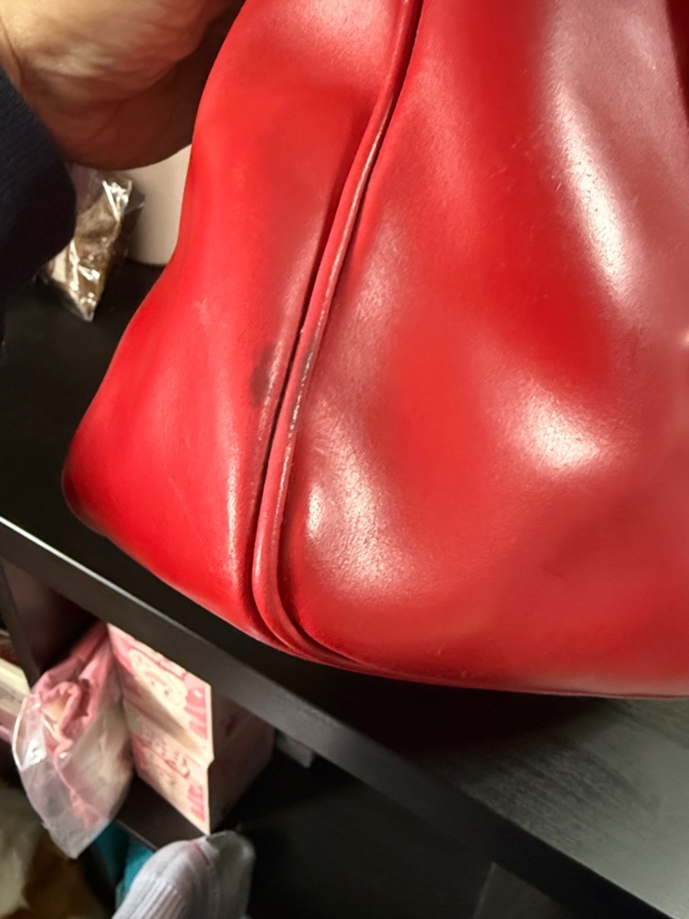 Furla Red Leather Shoulder Tote with Crossbody Strap - Picture 13 of 14